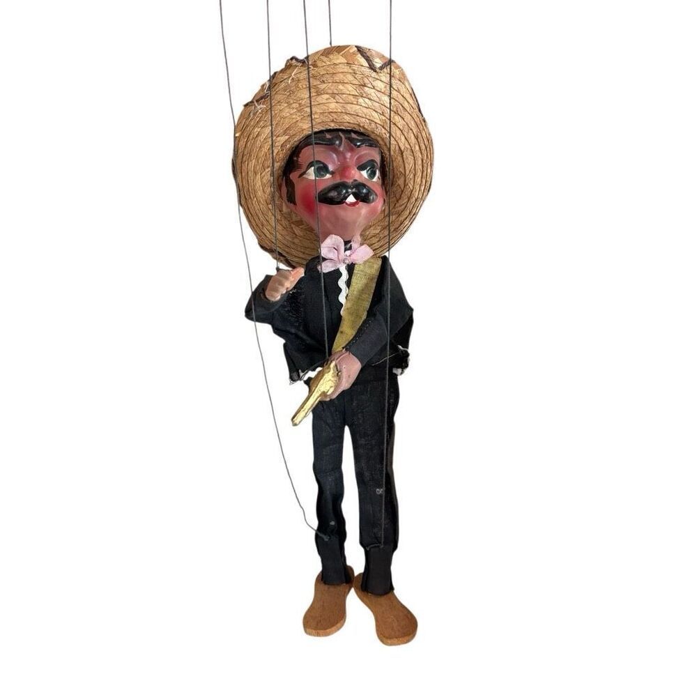 Vintage Mexican Outlaw Marionette String Puppet